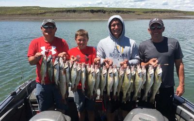 Lake Oahe. Great weather, great fishing!